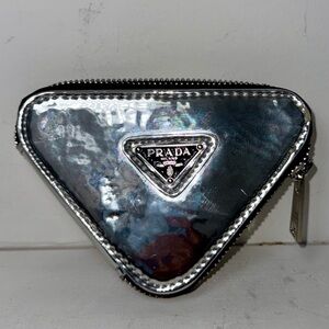 Prada Silver beauty coin Pouch
